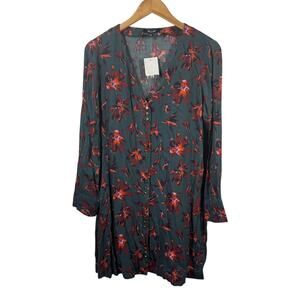 Madewell Dress Women S NWT Willowleaf Long Sleeve Mini Winter Orchid Floral Fall